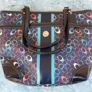 COACH Chelsea Heritage Stripe Signature Tote